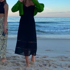 Reformation Black Lace Slip Dress